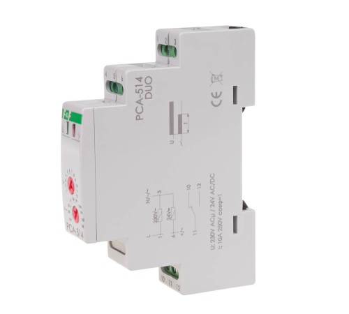 Jednofunkcyjny-awersyjny, styki: 1NO/NC , U=230 i 24V, I=10A, 1 moduł PCA-514DUO F&F