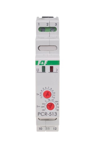 Przekaźnik czasowy rewersyjny, styki: 1NO/NC, 230V PCR-513 F&F