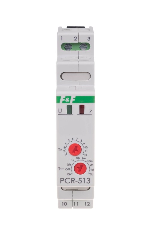 Przekaźnik czasowy rewersyjny, styki: 1NO/NC, 230V PCR-513 F&F