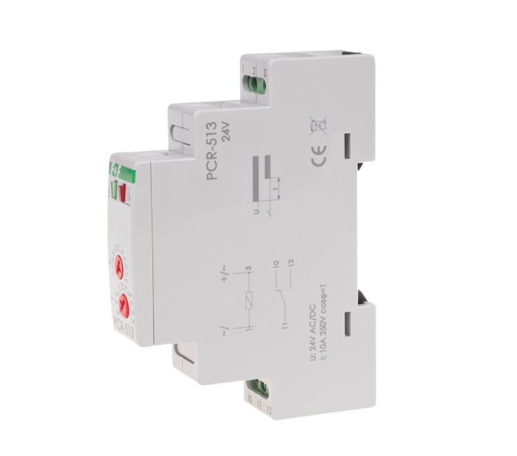 Przekaźnik czasowy rewersyjny, styki: 1NO/NC 24V PCR-513-24V F&F