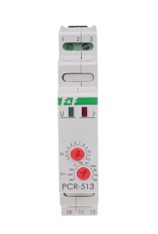 Przekaźnik czasowy rewersyjny, styki: 1NO/NC UNI PCR-513UNI F&F