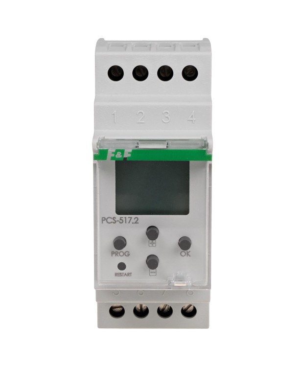 Przekaźnik czasowy 18-funkcyjny, LCD, styk: 1NO/NC, U=24-264V PCS-517 F&F