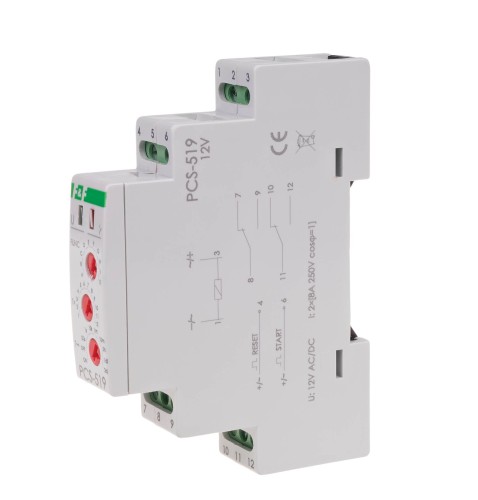 Przekaźnik czasowy 10-funkcji, styki 2NO/NC 12V PCS-519 12V PCS-519-12V F&F