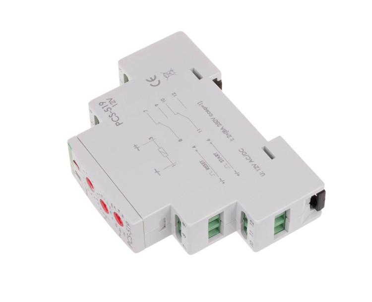 Przekaźnik czasowy 10-funkcji, styki 2NO/NC 12V PCS-519 12V PCS-519-12V F&F