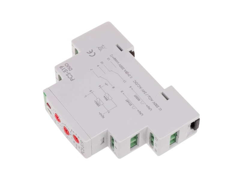 Przekaźnik czasowy 10-funkcji, styki 2NO/NC Uniwersalny 24V lub 230V PCS-519 DUO PCS-519DUO F&F
