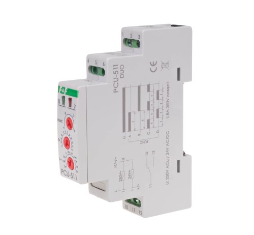 Przekaźnik czasowy 230V AC / 24 V AC/DC PCU-511DUO F&F