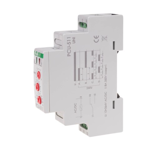 Przekaźnik czasowy, styk 1NO/NC, 12-264V PCU-511UNI F&F