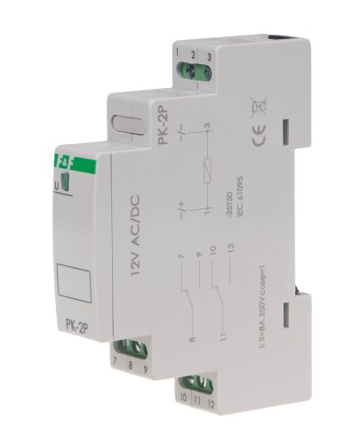Przekaźnik elektromagnetyczny PK-2P 12 V PK-2P-12V F&F