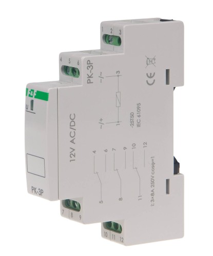 Przekaźnik elektromagnetyczny PK-3P 12V PK-3P-12V F&F