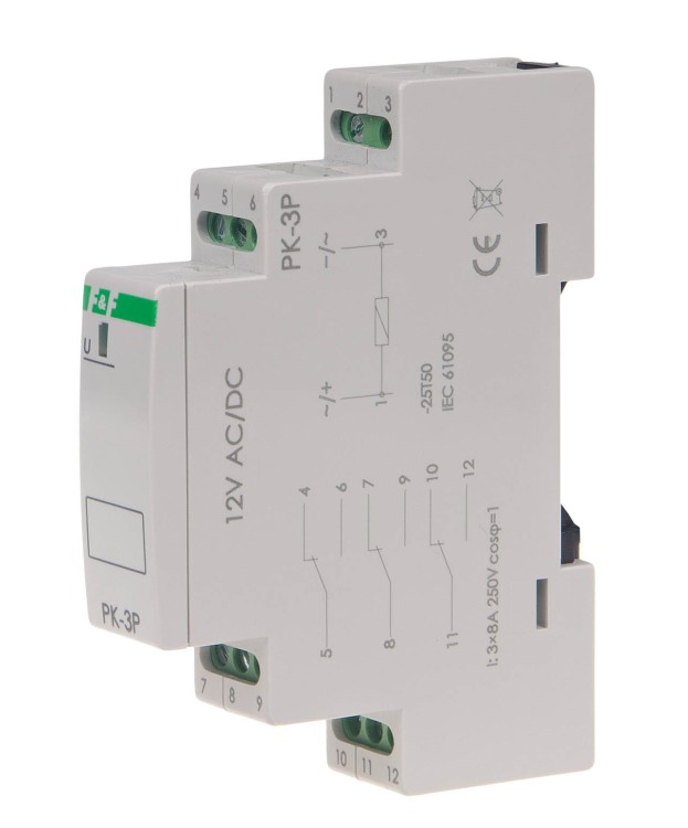 Przekaźnik elektromagnetyczny PK-3P 12V PK-3P-12V F&F