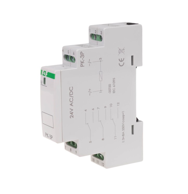 Przekaźnik elektromagnetyczny PK-3P 24V PK-3P-24V F&F