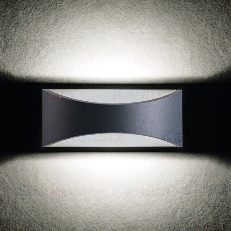 Lampa ogrodowa elewacyjna Kinkiet Zewnętrzny Nowoczesny BISO LED EL 8W-GR 29260 Kanlux IP54 aluminium metalowa oprawa na budynek dwustronna oświetlenie zewnętrzne szara szary grafitowy