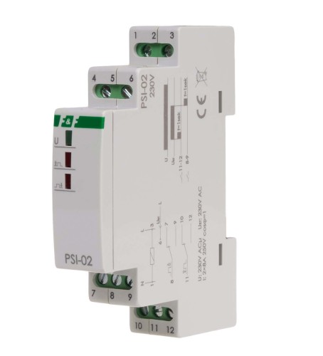 Przetwornik sygnału "ciągły na impuls" PSI-02 230V montaż na szynie DIN PSI-02-230V F&F