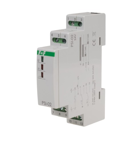 Przetwornik sygnału "ciągły na impuls" PSI-02 24V, montaż na szynie DIN PSI-02-24V F&F