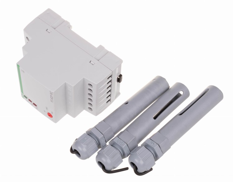 Przekaźnik kontroli poziomu cieczy dwu stanowy z regulacją czułości sond PZ-829 RC, montaż na szynie DIN, styk: 2x1NO/NC 230V PZ-829RC F&F