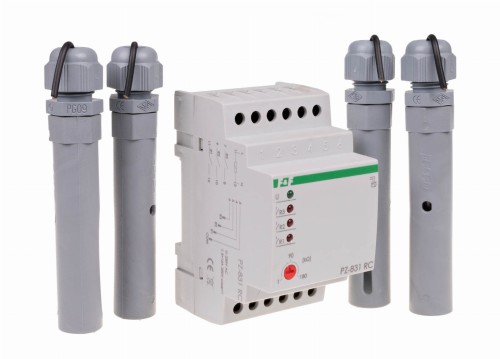Przekaźnik kontroli poziomu cieczy PZ-831 RC, montaż na szynie DIN, styk: 3x1NO 230V PZ-831RC F&F