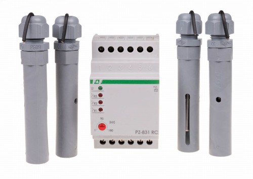 Przekaźnik kontroli poziomu cieczy PZ-831 RC, montaż na szynie DIN, styk: 3x1NO 230V PZ-831RC F&F