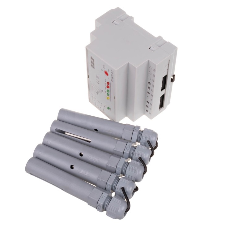 Przekaźnik kontroli poziomu cieczy z sondą PZ-832 RC, montaż na szynie DIN, styk: 4x1NO/NC 230V PZ-832RC F&F