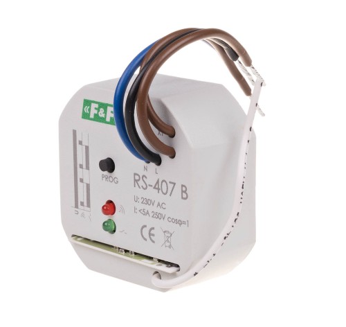 Odbiornik bistabilny; 230V 5A; ; montaż w puszce Ø60 RS-407 B RS-407B F&F