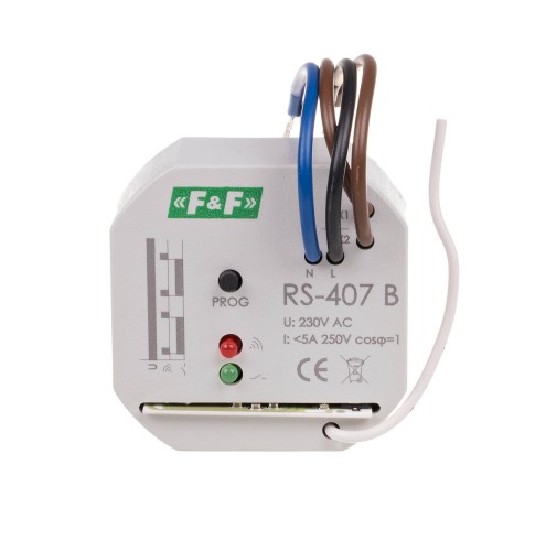 Odbiornik bistabilny; 230V 5A; ; montaż w puszce Ø60 RS-407 B RS-407B F&F
