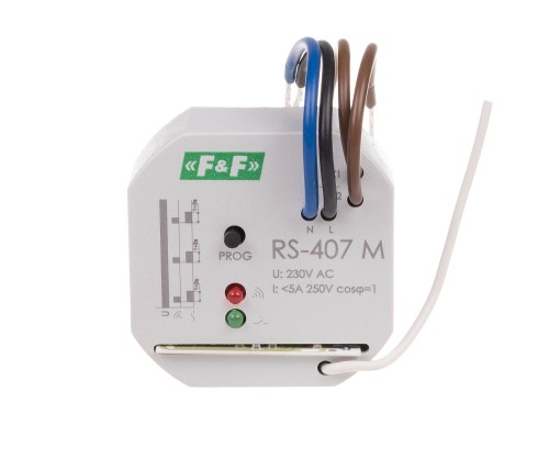 Odbiornik monostabilny; 230V 5A; ; montaż w puszce Ø60 RS-407 M RS-407M F&F