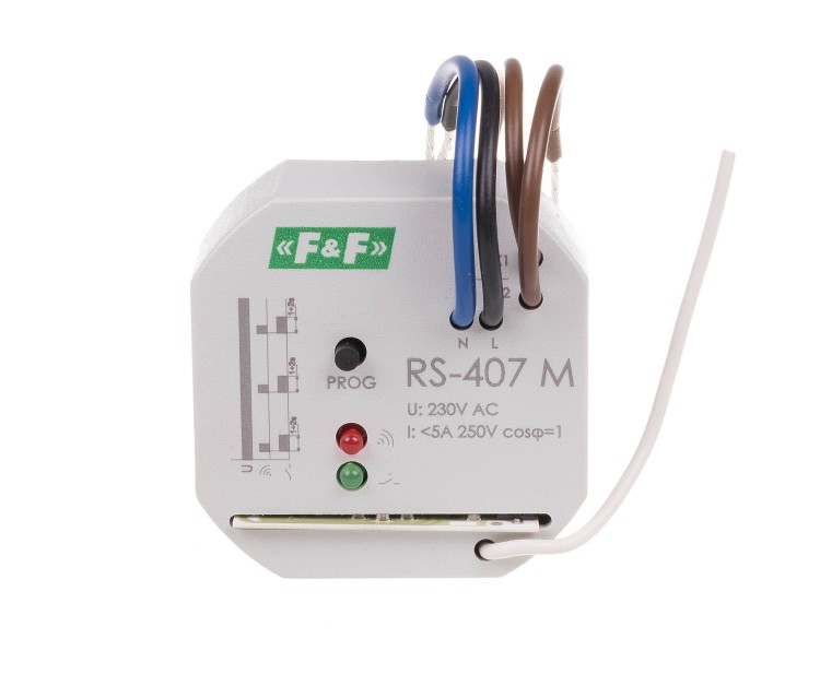 Odbiornik monostabilny; 230V 5A; ; montaż w puszce Ø60 RS-407 M RS-407M F&F