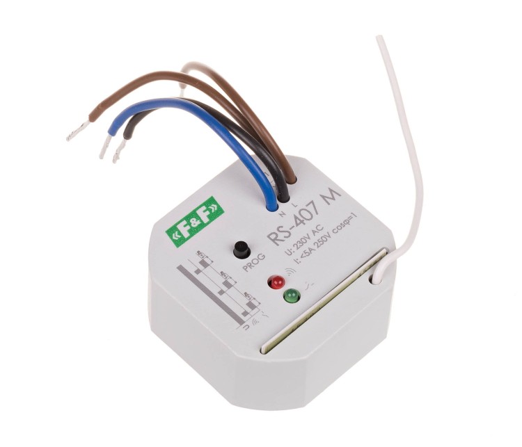 Odbiornik monostabilny; 230V 5A; ; montaż w puszce Ø60 RS-407 M RS-407M F&F