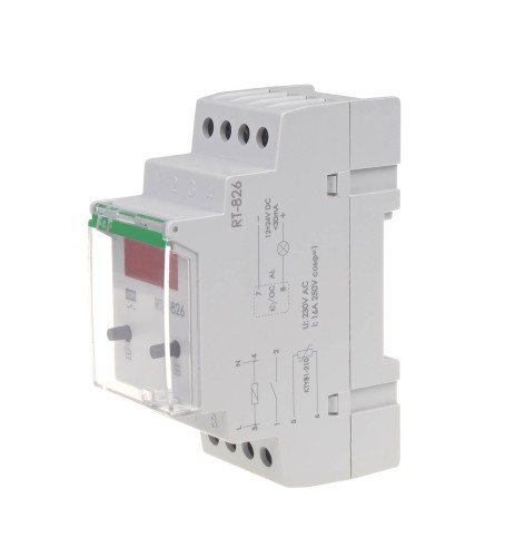 Cyfrowy regulator temperatury -25-130°C z LCD - montaż DIN styk: 1NO 230V AC, bez sondy temp. RT-826 F&F