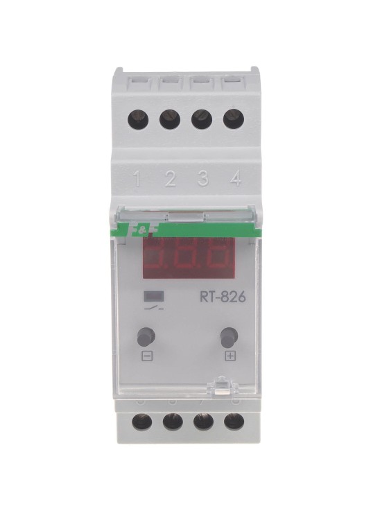 Cyfrowy regulator temperatury -25-130°C z LCD - montaż DIN styk: 1NO 230V AC, bez sondy temp. RT-826 F&F