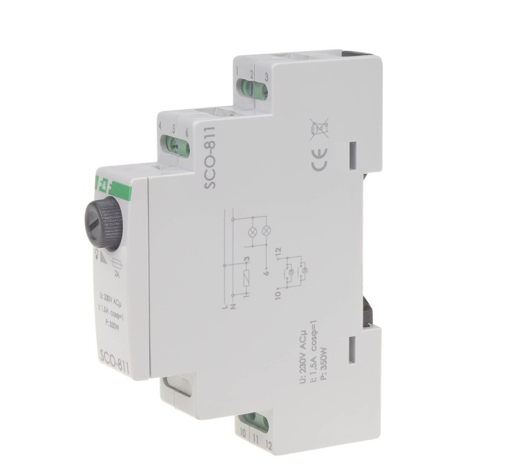 Ściemniacz oświetlenia SCO-811 montaż na szynie DIN zasilanie 230V AC 350W SCO-811 F&F