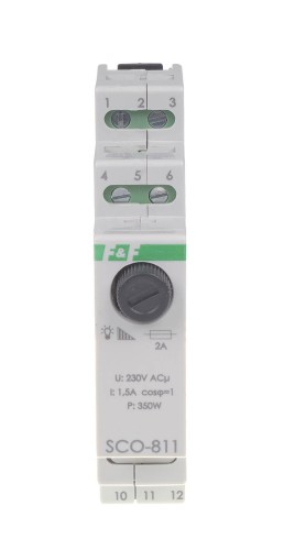 Ściemniacz oświetlenia SCO-811 montaż na szynie DIN zasilanie 230V AC 350W SCO-811 F&F