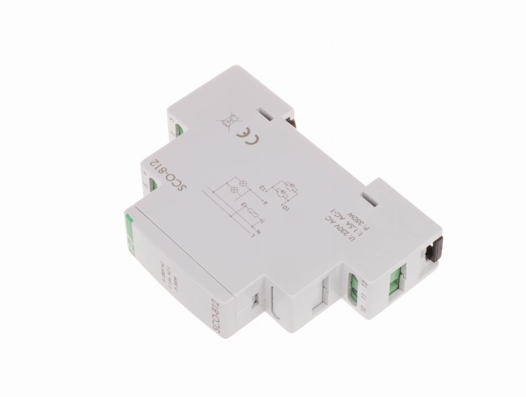 Ściemniacz oświetlenia SCO-812 montaż na szynie DIN zasilanie 230V AC 350W SCO-812 F&F