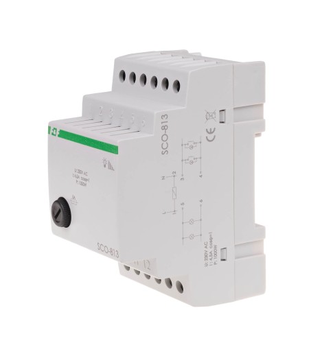 Ściemniacz oświetlenia SCO-813 montaż na szynie DIN zasilanie 230V AC 1000W SCO-813 F&F