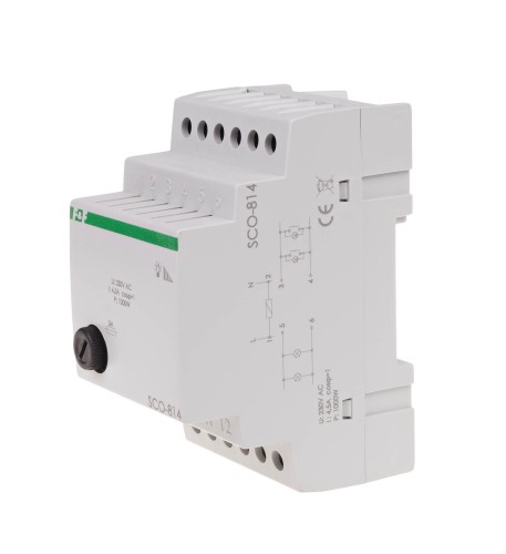 Ściemniacz oświetlenia SCO-814 montaż na szynie DIN zasilanie 230V AC 1000W SCO-814 F&F
