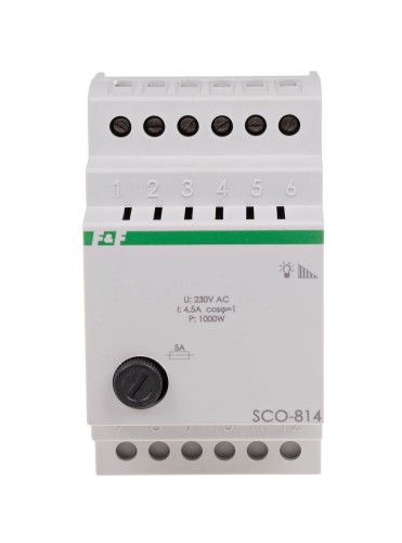 Ściemniacz oświetlenia SCO-814 montaż na szynie DIN zasilanie 230V AC 1000W SCO-814 F&F