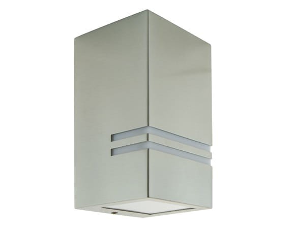Lampa ogrodowa elewacyjna Kinkiet Zewnętrzny Nowoczesny KELER GU10 INOX 03017 Struhm Ideus 1x GU10 IP44 aluminium metalowa na budynek jednostronna oświetlenie zewnętrzne matowy chrom stal szczotkowana