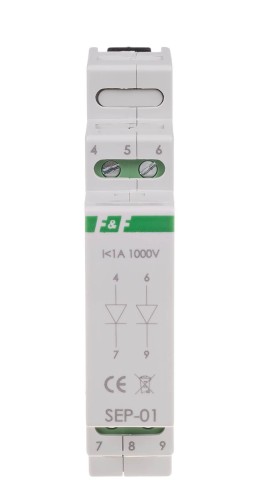 Separator sygnału wejściowego SEP-01 zasilanie 1A 1000V montaż na szynie DIN SEP-01 F&F
