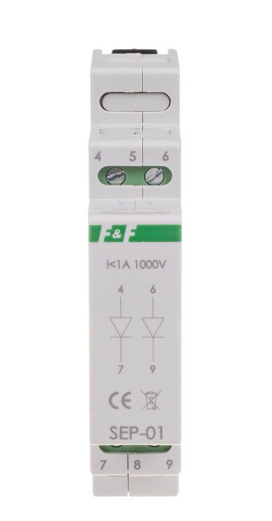 Separator sygnału wejściowego SEP-01 zasilanie 1A 1000V montaż na szynie DIN SEP-01 F&F