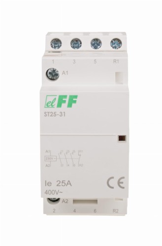 Stycznik modułowy, montaż na szynie, styki 3NO+1NC, 25A ST25-31 F&F