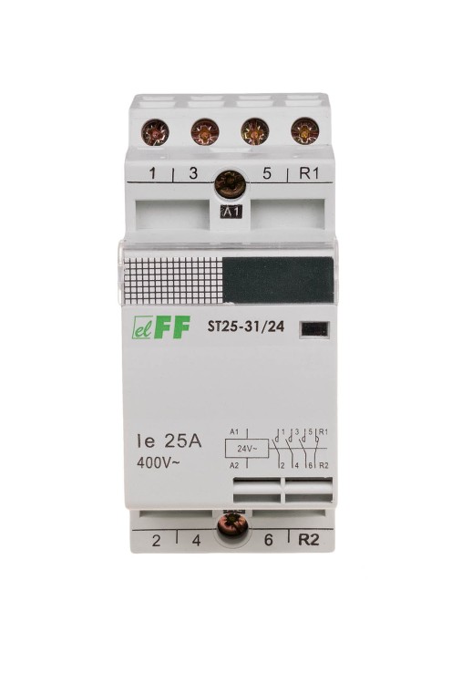 Stycznik modułowy, montaż na szynie, styki 3NO+1NC, 25A ST25-31-24V F&F
