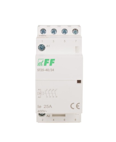 Stycznik modułowy, montaż na szynie, styki 4NO, 25A ST25-40-24V F&F