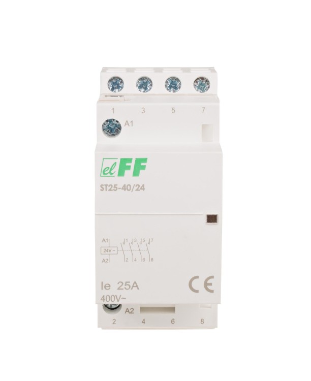 Stycznik modułowy, montaż na szynie, styki 4NO, 25A ST25-40-24V F&F