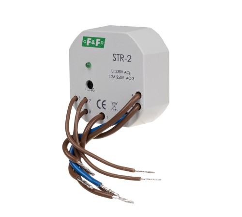 Sterownik roletowy, jednoprzyciskowy STR-2 napięcie 230V AC STR-2 F&F