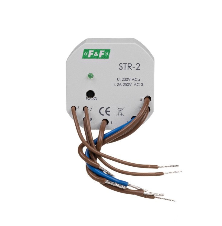 Sterownik roletowy, jednoprzyciskowy STR-2 napięcie 230V AC STR-2 F&F