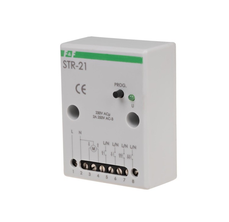 Sterownik roletowy, dwuprzyciskowy STR-21 napięcie 230V AC STR-21 F&F