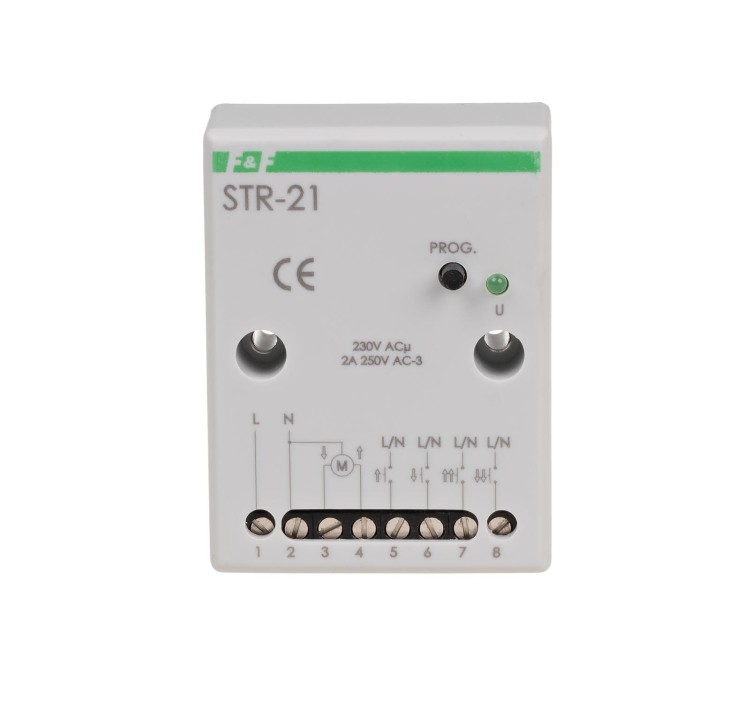 Sterownik roletowy, dwuprzyciskowy STR-21 napięcie 230V AC STR-21 F&F