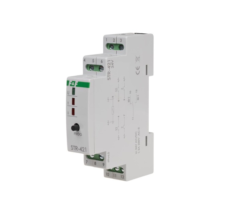 Sterownik roletowy, dwuprzyciskowy STR-421 24V napięcie 24V AC/DC STR-421-24V F&F
