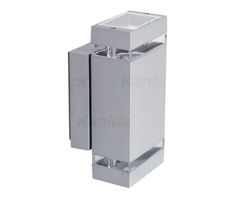 Lampa ogrodowa elewacyjna Kinkiet Zewnętrzny Nowoczesny ZEW EL-235J-GR 22442 Kanlux 2x GU10 IP44 aluminium metalowa na budynek dwustronna oświetlenie zewnętrzne matowy szary
