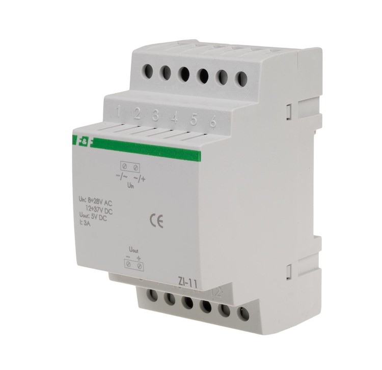 Stabilizator impulsowy 5V DC ZI-11 8÷28V AC / 12÷37V DC 3A ZI-11 F&F