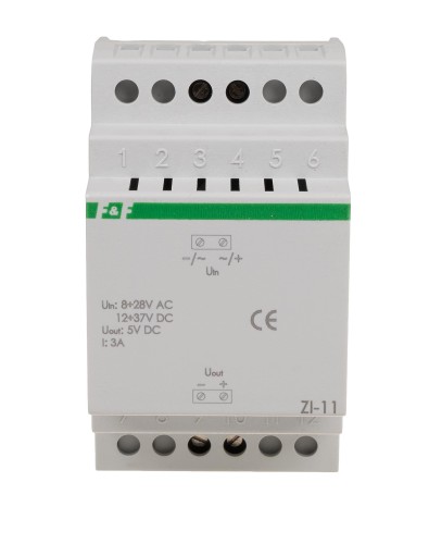 Stabilizator impulsowy 5V DC ZI-11 8÷28V AC / 12÷37V DC 3A ZI-11 F&F